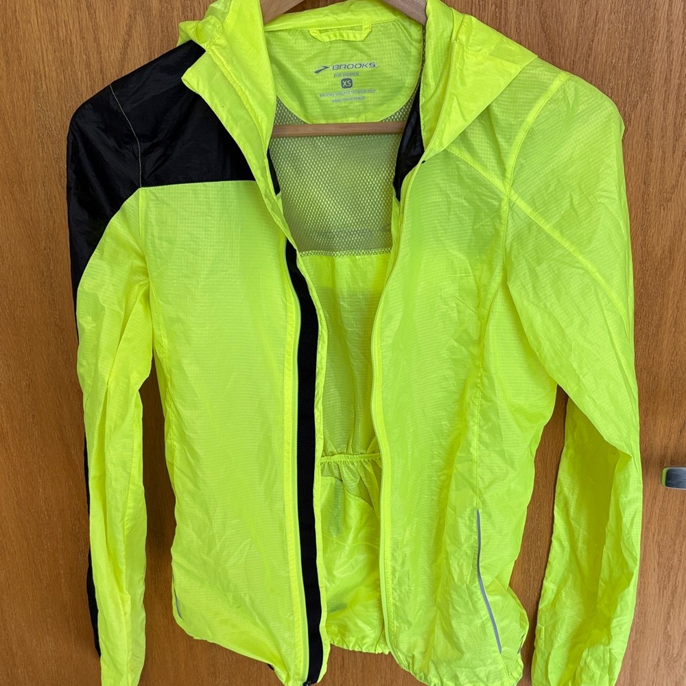 Brooks Vibrant Yellow and Black Windbreaker